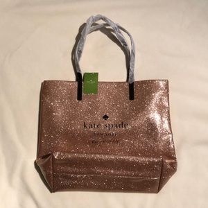 Kate Spade Bon Shopper Holiday Drive Rose Gold NWT